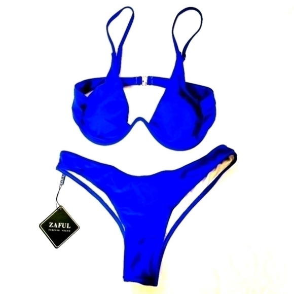 Zaful Women's Royal Blue Bikini Size M - Picture 1 of 6